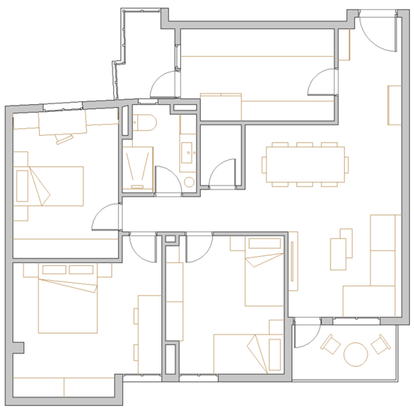 Plano de piso en Valencia después de reforma